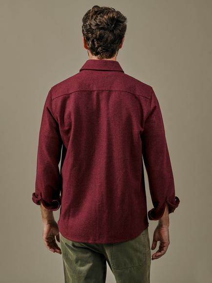 Aubin Lysaghts Wool Rich Regular Fit Shirt, Oxblood - view 2, Oxblood