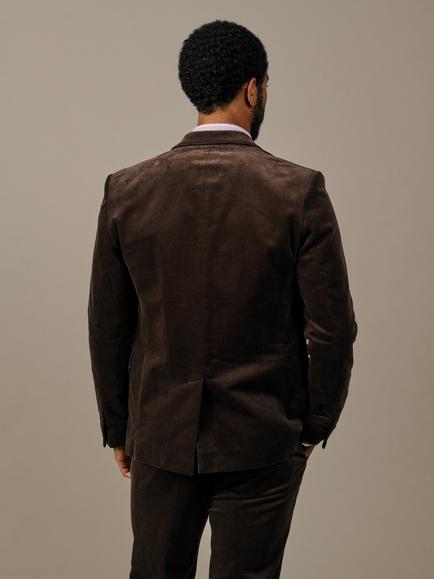Aubin Marlborough Stretch Cotton Suit Blazer - view 2, Dark Chocolate