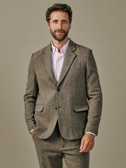 Aubin Marlborough Wool Suit Blazer, Green, Green