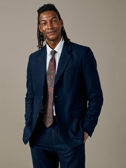 Aubin Rowley Wool Blend Suit Blazer, Navy, Navy
