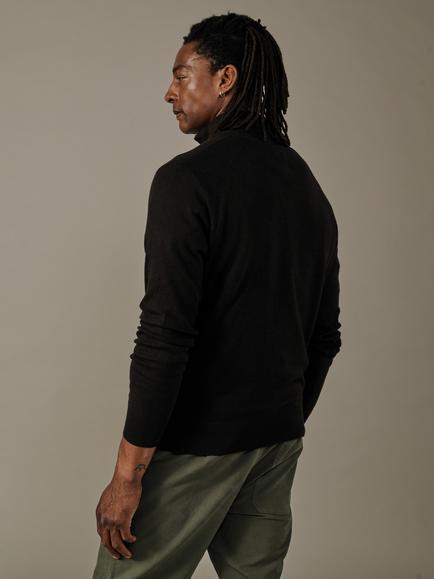 Aubin Bonby Zip Neck Cotton Jumper - view 2, Chocolate