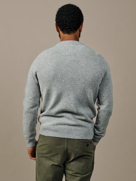 Aubin Bransbury Wool Rich V-Neck Jumper, Grey Marl - view 2, Grey Marl
