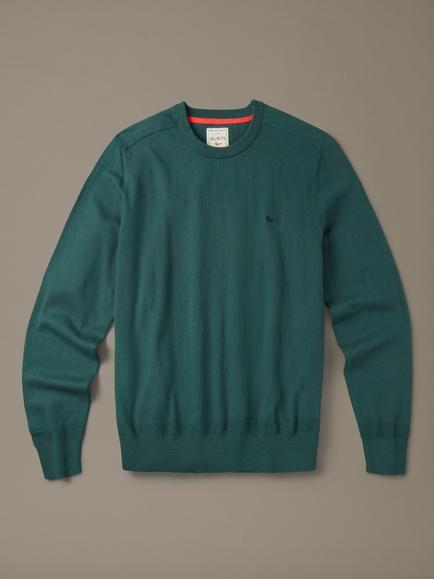 Aubin Fulney Cotton Rich Crew Neck Sweatshirt, Green, Green