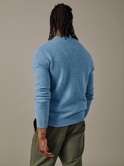 Aubin Phillips Wool Rich Crew Neck Jumper, Pale Blue - view 2, Pale Blue