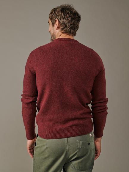 Aubin Phillips Wool Rich Crew Neck Jumper - view 2, Claret