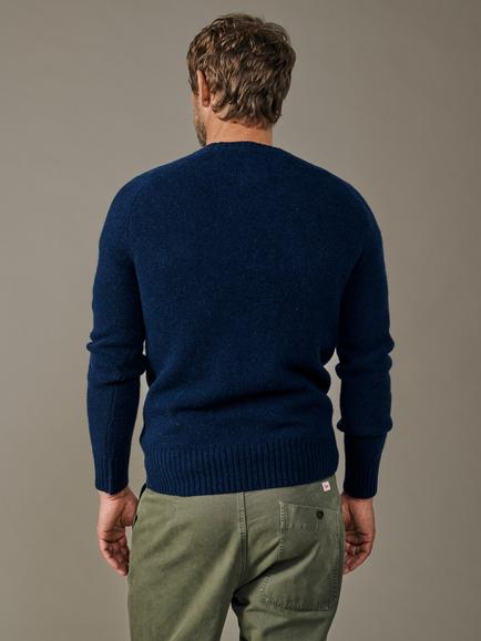 Aubin Prestwick Wool Crew Neck Jumper - view 2, Navy