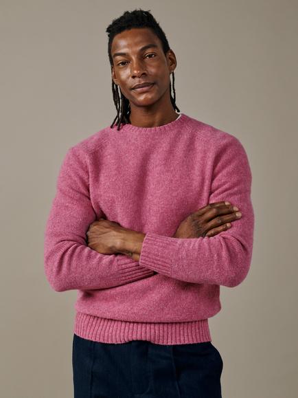 Aubin Prestwick Wool Crew Neck Jumper, Pink