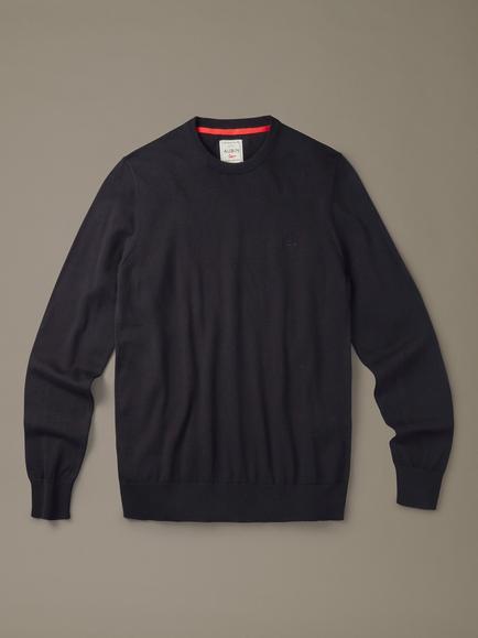 Aubin Raven Cotton Crew Neck Jumper, Black