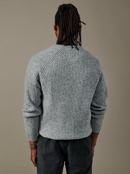 Aubin Ray Wool Rich Fisherman Knit Jumper - view 2, Grey