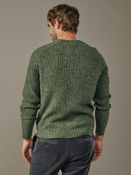 Aubin Ray Wool Rich Fisherman Knit Jumper - view 2, Khaki