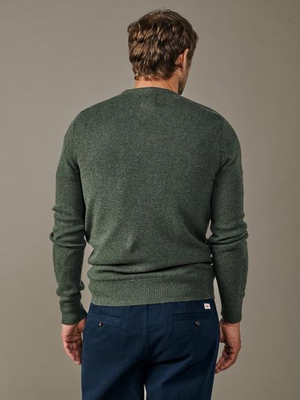 Aubin Westbourne Crew Merino Wool Jumper, Dark Khaki - view 2, Dark Khaki
