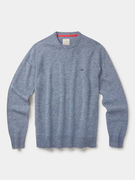 Aubin Westbourne Merino Wool Crew Neck Jumper, Light Blue