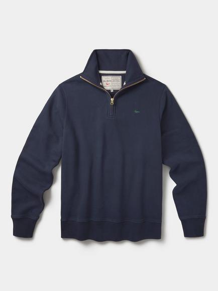 Aubin Harris Zip Neck Jumper, Navy
