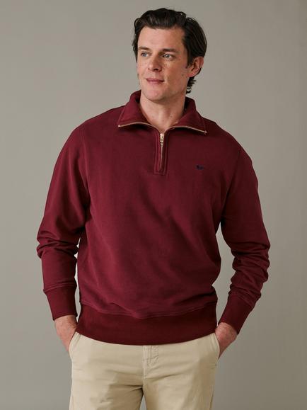 Aubin Harris Cotton Sweatshirt, Oxblood, Oxblood