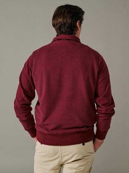 Aubin Harris Cotton Sweatshirt, Oxblood - view 2, Oxblood