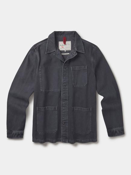 Aubin Mortlake Cotton Worker Jacket, Washed Black