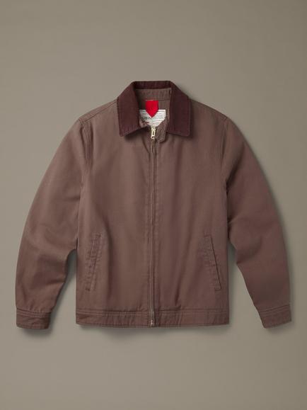 Aubin Newland Cotton Canvas Harrington Jacket, Dark Chocolate, Dark Chocolate