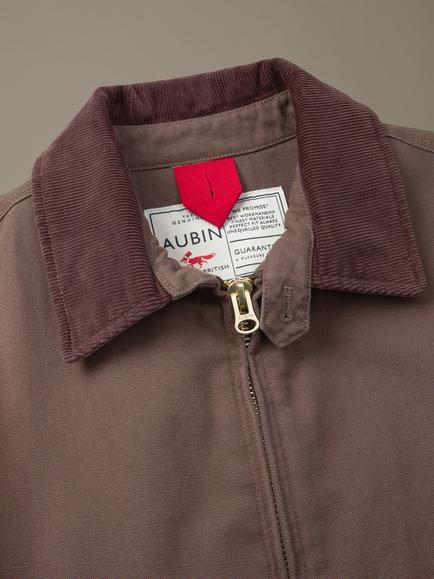Aubin Newland Cotton Canvas Harrington Jacket, Dark Chocolate - view 2, Dark Chocolate