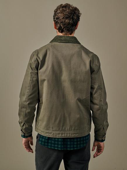 Aubin Newland Cotton Canvas Harrington Jacket, Khaki - view 2, Khaki
