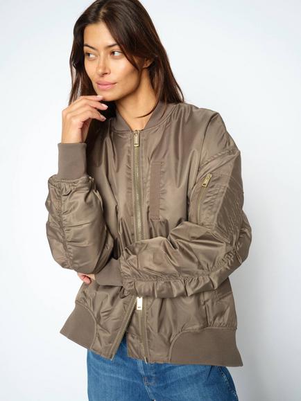 MOS MOSH Mmruby Zip Detail Bomber Jacket, Falcon, Falcon