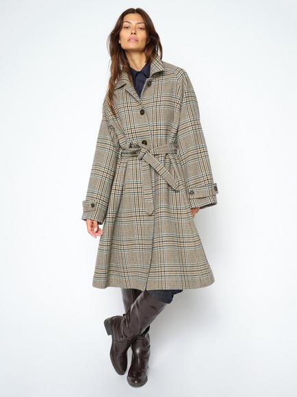 MOS MOSH Mmselestine Checked Trench Coats, Oxford Tan, Oxford Tan