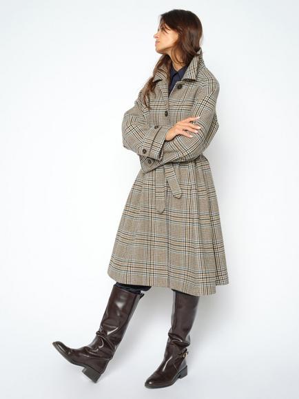 MOS MOSH Mmselestine Checked Trench Coats, Oxford Tan - view 2, Oxford Tan