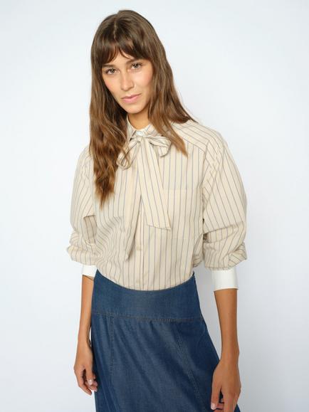 MOS MOSH Mmkeeva Lilou-127 Striped Shirt, Oxford Tan