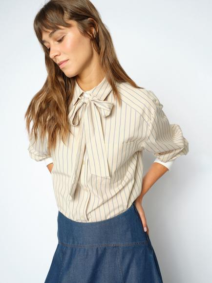 MOS MOSH Mmkeeva Lilou-127 Striped Shirt - view 2, Oxford Tan