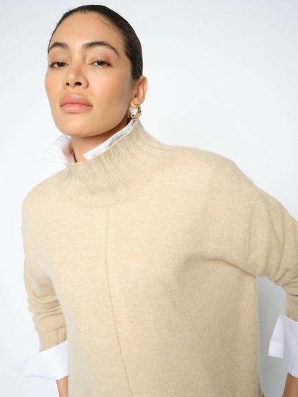 MOS MOSH Mmaima Cashmere Jumper, Oxford Tan - view 2, Oxford Tan