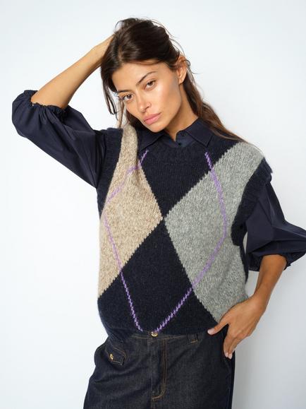 MOS MOSH Mmjennine Alpaca Rich Knit Jumper, Salute Navy - view 2, Salute Navy