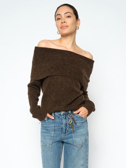 MOS MOSH Mmmape Bardot Knit Jumper, Delicioso, Delicioso