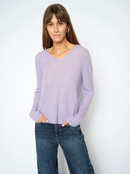 MOS MOSH Mmmape V-Neck Jumper, Violet Tulip, Violet Tulip