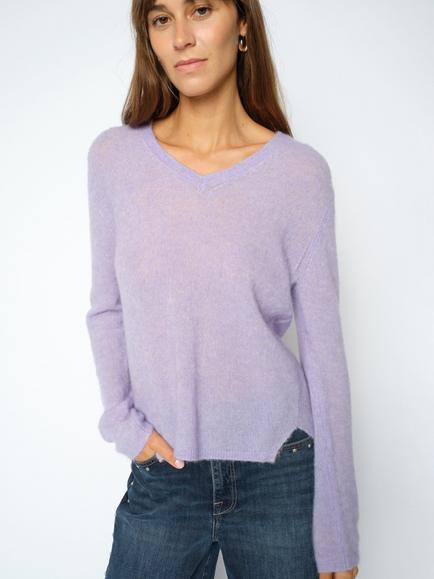 MOS MOSH Mmmape V-Neck Jumper, Violet Tulip - view 2, Violet Tulip