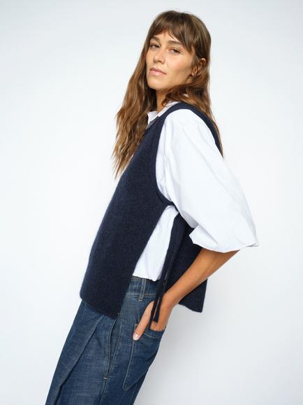 MOS MOSH Mmthora Sleeveless Jumper, Salute Navy - view 2, Salute Navy