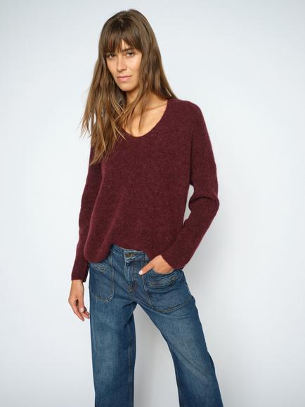MOS MOSH Mmthora V-Neck Jumper, Port Royale - view 2, Port Royale