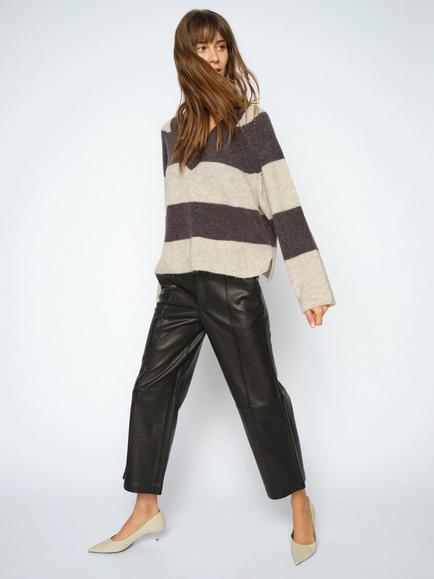 MOS MOSH Mmcomo Leather Trousers, Black - view 2, Black