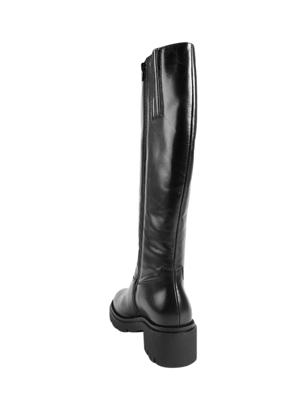 Jones Bootmaker Domino Leather Chunky Calf Boots, Black - view 2, Black