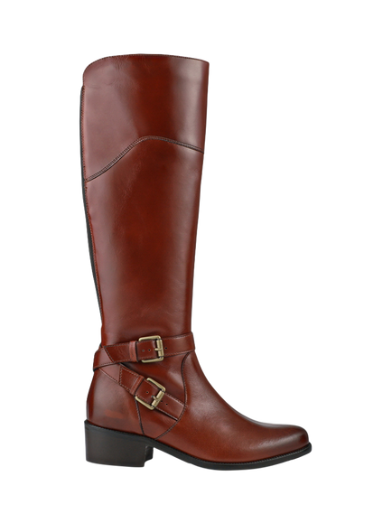 Jones Bootmaker Phoebe 1 Leather Extra Slim Calf Boots, Tan, Tan