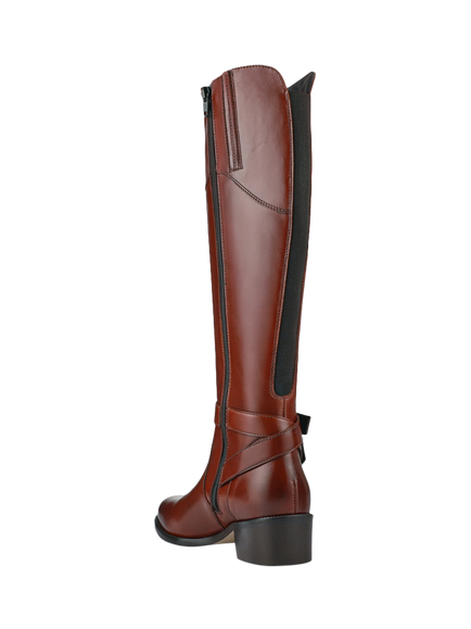 Jones Bootmaker Phoebe 1 Leather Extra Slim Calf Boots, Tan - view 2, Tan