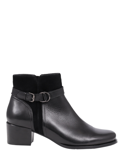 Jones Bootmaker Sarina Leather Block Heel Ankle Boots, Black, Black