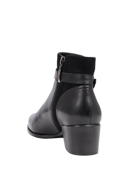Jones Bootmaker Sarina Leather Block Heel Ankle Boots, Black - view 2, Black