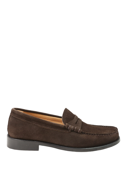 Jones Bootmaker Perna Suede Moccasins, Chocolate, Chocolate