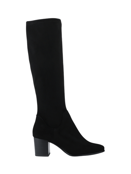 Jones Bootmaker Calissa Suede Block Heel Calf Boots, Black, Black