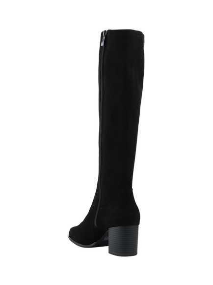 Jones Bootmaker Calissa Suede Block Heel Calf Boots, Black - view 2, Black