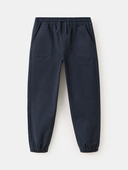 Mango Kids' Pantalon Drawstring Trousers, Navy