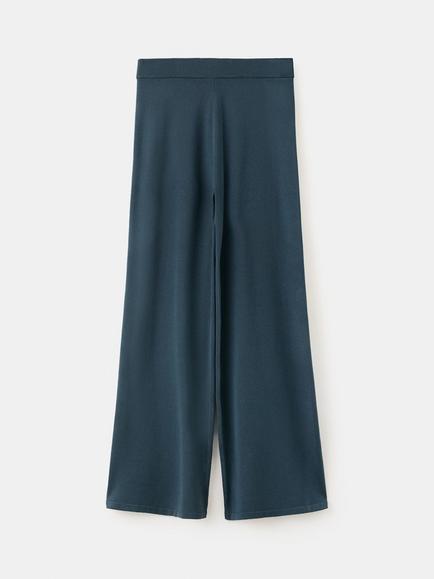 Mango Wide Leg Trousers, Blue, Blue