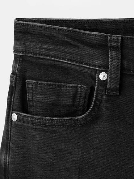 Mango Mid Rise Flare Crop Jeans, Black - view 2, Black