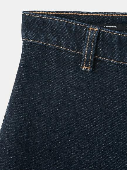 Mango High Rise Wide Leg Cropped Jeans, Blue - view 2, Blue
