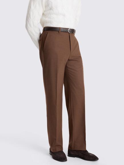 Moss Relaxed Fit Flannel Suit Trousers, Chestnut Brown, Chestnut Brown