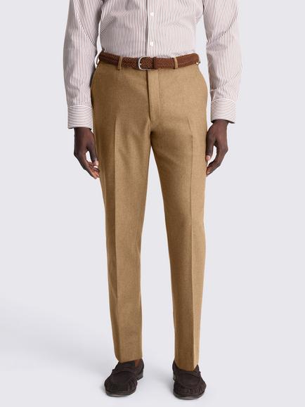 Moss Tailored Fit Wool Flannel Suit Trousers, Gold, Gold